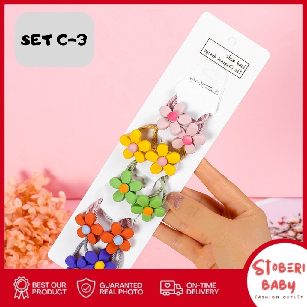 PUNCAK 3.3 stoberi baby - IKAT TWINS LULU 10PCS / Set Ikatan Rambut Anak Icon Karakter Import / Ikat Rambut Anak Karet Motif Karakter