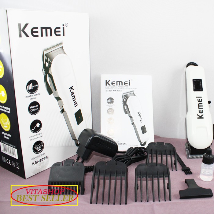 Alat Cukur Rambut Kemei KM-809B Clipper Mesin Pangkas dan Potong Barbershop Cas