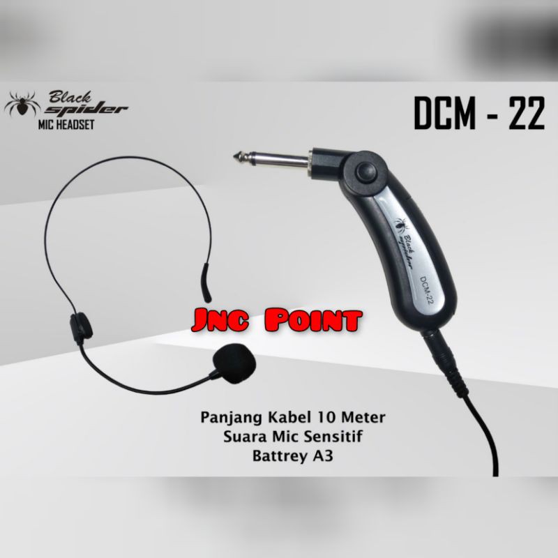 mic headset/mic telinga/mic bando black spider DCM 22 blackspider dcm22