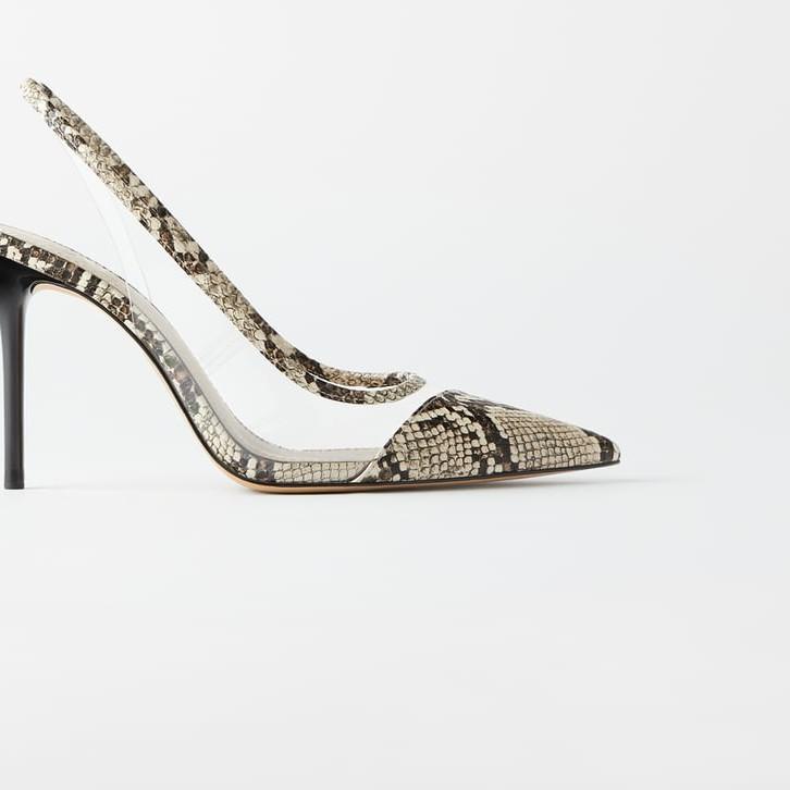 ✫ Zara Vinyl Slingback High Heels 611 ✳