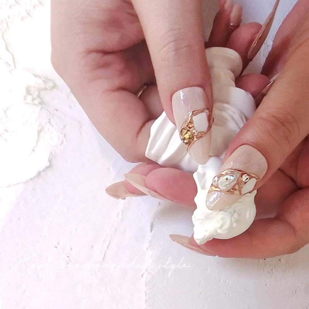 AUGUSTINA Dekorasi Nail Art Agustina Cangkang Alami Halus Aksesoris Manikur pearlescent Tiga Dimensi