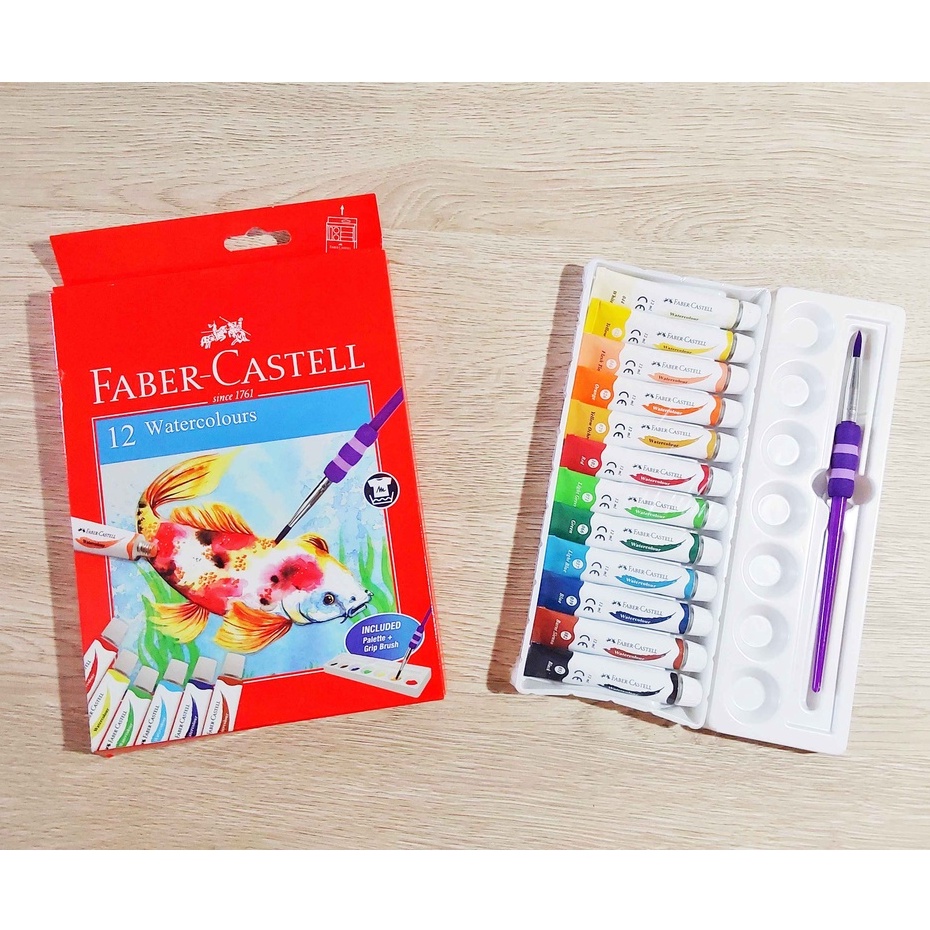 

Faber Castell Watercolour tube Cat Air 12ml 121004N / Faber Castell Watercolour 12 Warna