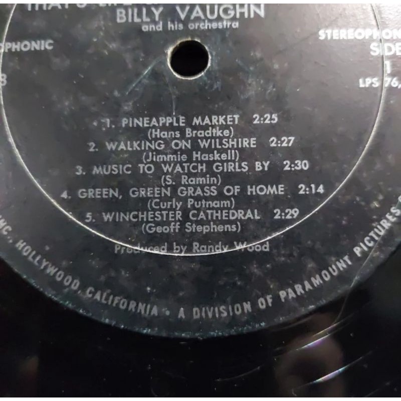 Vinyl Piringan Hitam 12&quot; Billy Vaughn