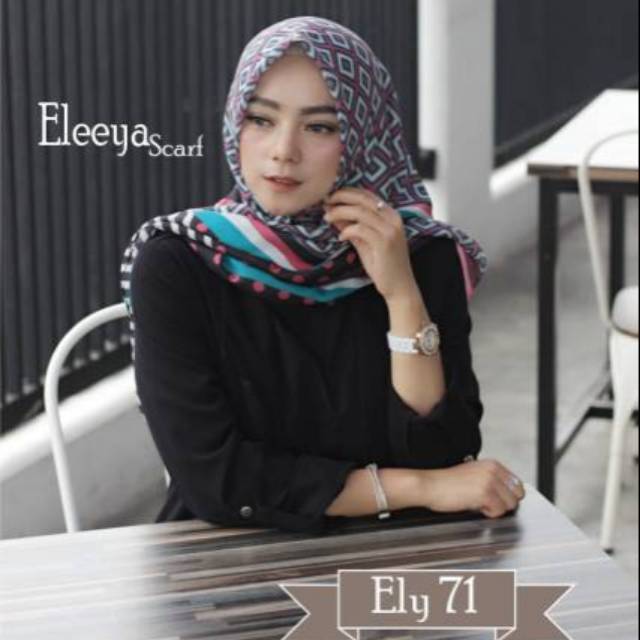 HIJAB SEGIEMPAT MOTIF ELY 71 II  Eleeya Scarf