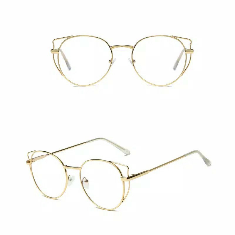 Kacamata FASHION  Frame EG53 Anti Radiasi Metal Gaya Retro Untuk Pria / Wanita