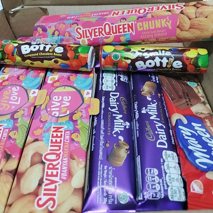 

kado birthday wedding gift BIG chungky bar + dairy mikk + silver queen kado unik murah