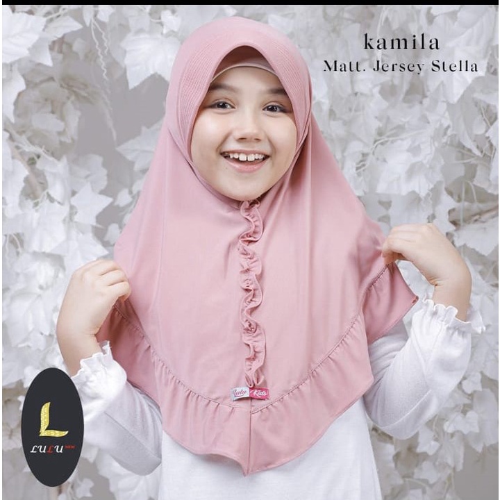 JILBAB INSTAN ANAK KAMILA ORI LULU KIDS HIJAB INSTAN ANAK KAMILA KERUDUNG INSTAN ANAK PEREMPUAN