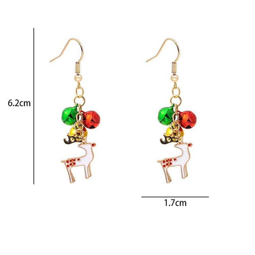 NEEDWAY Needway Anting Natal Hadiah Natal Elk Santa Claus Pohon Natal Snowman Drop Earrings Christmas Ear Studs