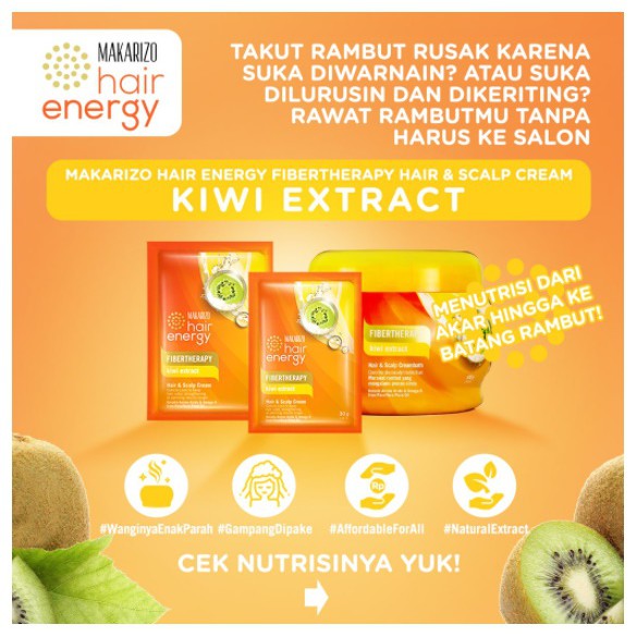 MAKARIZO HAIR &amp; SCALP CREAMBATH  KIWI EXTRACT 500gr  - HAIR ENERGY  FIBERTHERAPY