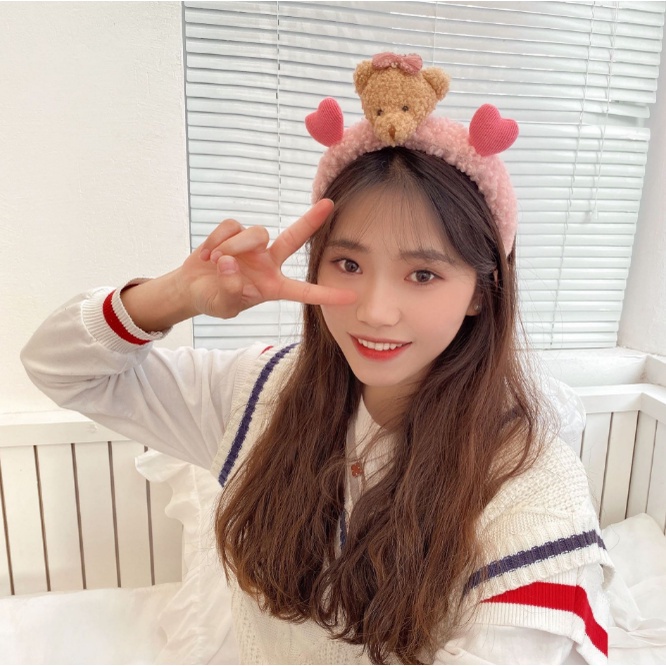 BANDO WANITA KOREA BANDO KOREA ANAK PEREMPUAN WANITA BANDANA BEAR AKSESORIS RAMBUT BANDO LUCU IMPORT AK86