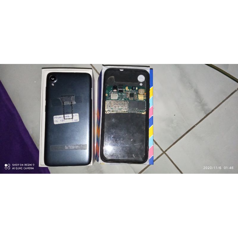 asus zenfone live L1 kelengkapan.. dus, hp, mesin, TG