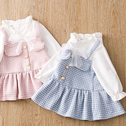 Cherry COD Jennie Korean Dress Kids Sangja / Dress Anak / Baju Anak Cewek / Dress Tunik Anak D54