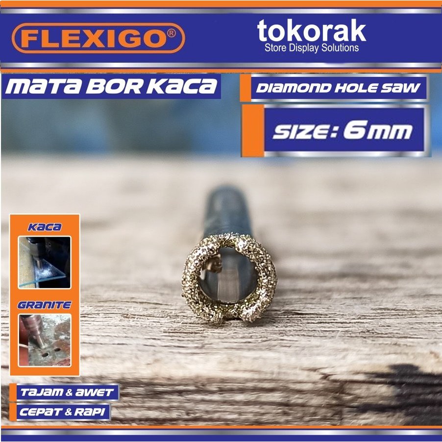 MATA BOR KACA 6 MM FLEXIGO - MATA BOR GRANITE - DIAMOND HOLE SAW