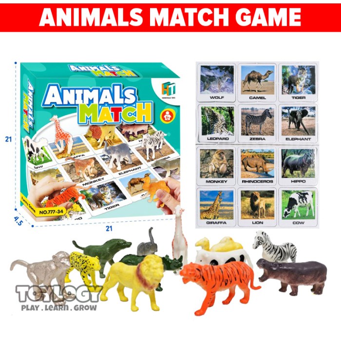 Jual Permainan Edukasi Anak Animals Match Board Card Game Kartu