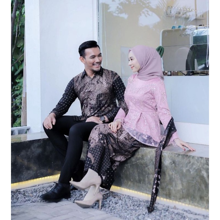 KEBAYA COUPLE SEMI PRANCIS Katun BAHAN KEBAYA SEMI FRANCE CORNELI COUPLE EZULA BATIK COUPLE Pink KEBAYA MODERN Kebaya wisuda kebaya lamaran tunangan Couple Ezula