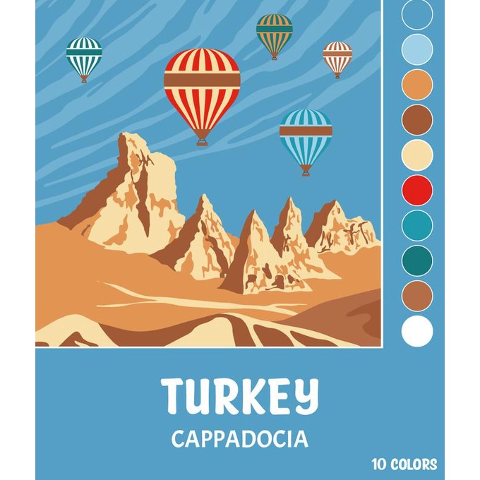 

TERBARUU!! Cappadocia - Paint By Number 10 Color [City Series] | Painting Kit COD