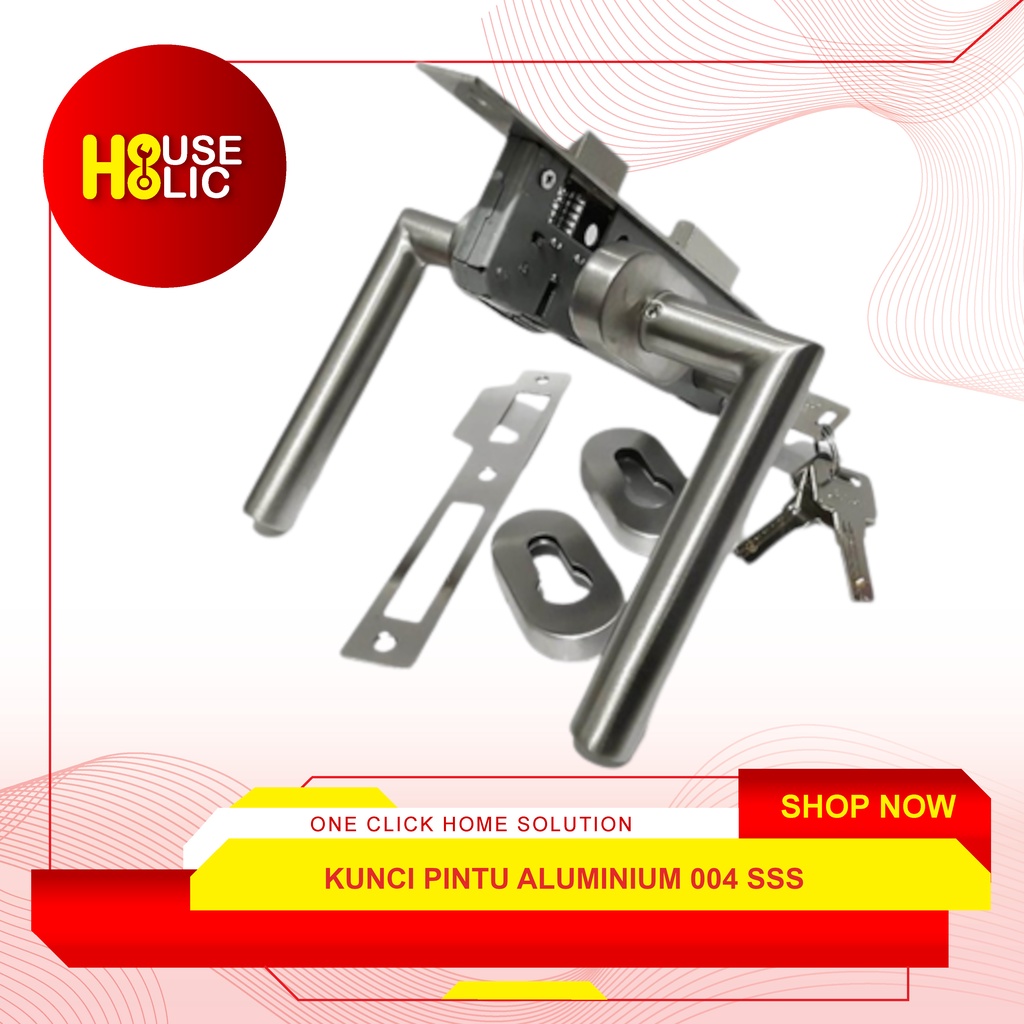 Kunci Pintu Aluminium Set / Gagang Pintu / Handle Pintu