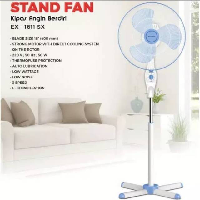 Maspion EX 1611 SX. Kipas Angin Berdiri 16&quot;inc. Baru &amp; Bergaransi Resmi