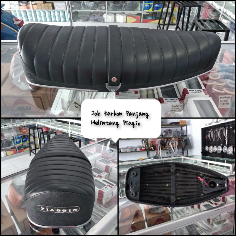 Jok Vespa Karbon Panjang Melintang Piaggio