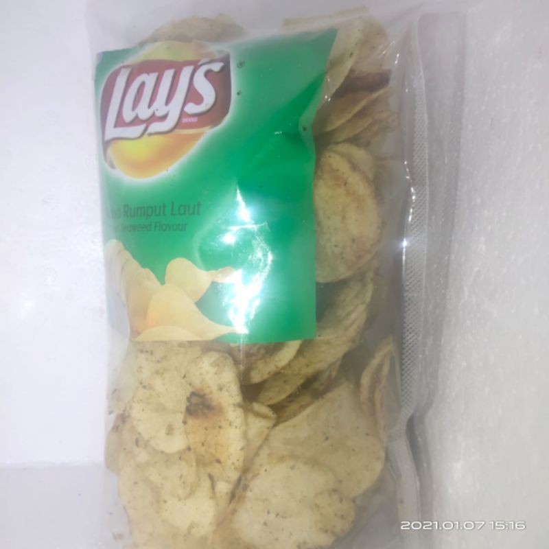 

lays rasa rumput laut 200 gram keripik kentang snack original repack cemilan anak murah