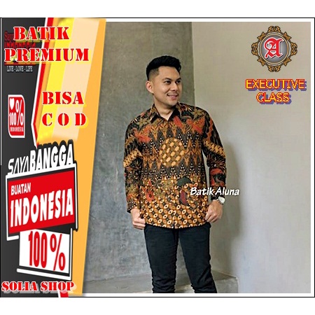 W098 Baju Batik Pria Kemeja Undangan Pesta Kerja Lengan Panjang  Premium Original