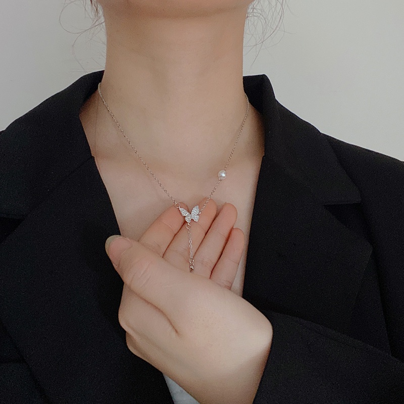 Butterfly Kalung Rantai Klavikula Desain Kupu-Kupu Gaya Harajuku