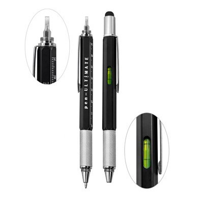 【GOGOMART】Pulpen Pena Multifungsi Stylus + Penggaris + Level + Obeng