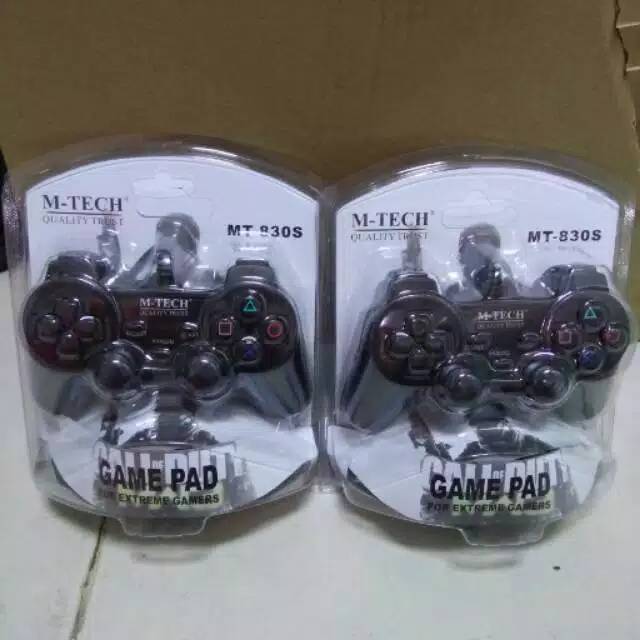 Stick PS PC Laptop Komputer Gamepad Single Satu USB M TECH MT 830S Hitam Joystick Getar USB