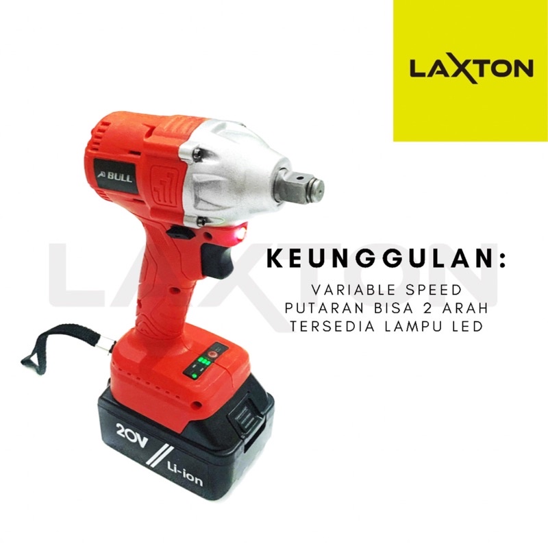 Bull mesin impact wrench cordless pembuka baut baterai BL127