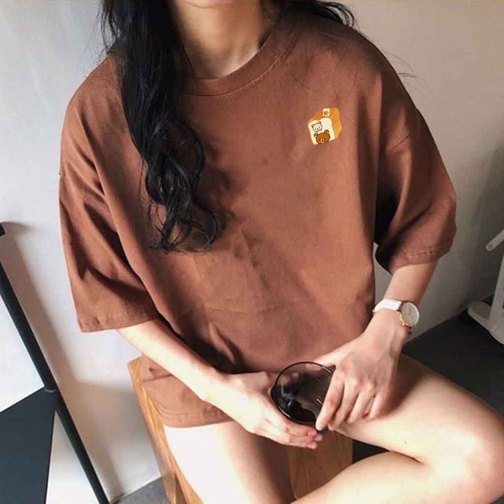 MYSTIQUE.ID-BAJU KAOS RILAKKUMA BREAD T-SHIRT LUCU DAN AESTHETIC