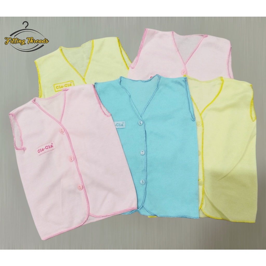 Atasan Bayi Newborn Tanpa Lengan Kancing Depan Polos 0-12 Bulan Laki Laki Perempuan / Baju Tidur Atasan Bayi Cowok Cewek