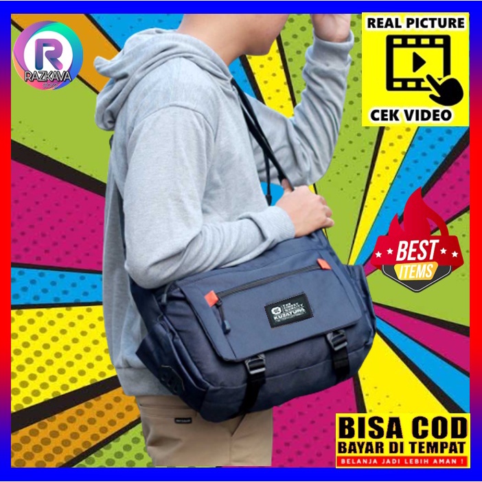 Tas Samping Sekolah Wanita Pria Keren Murah Kekinian Salempang Slempang Selendang Sandang Kuliah Ker