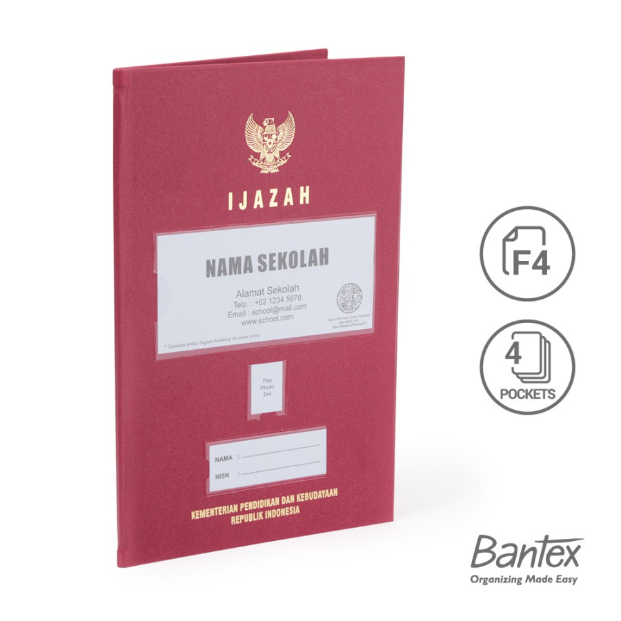 

MAP IJAZAH RAPORT | BANTEX MAP RAPORT FOLIO 4 POCKET 1027 14 MAROON