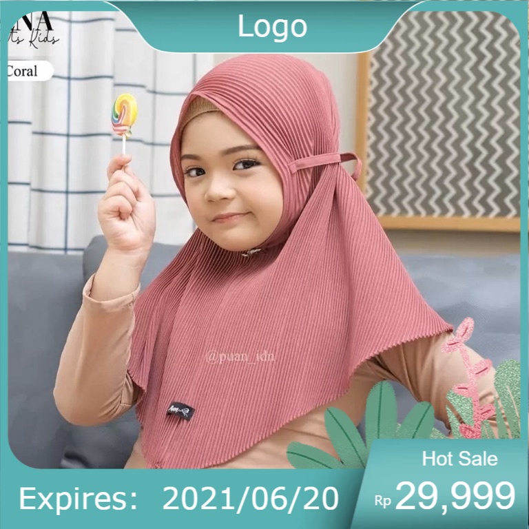 grosir murah meriah/oppung store/ (VANIA) Bergo Maryam Plisket Anak Ceruty Babydoll Original / Jilba