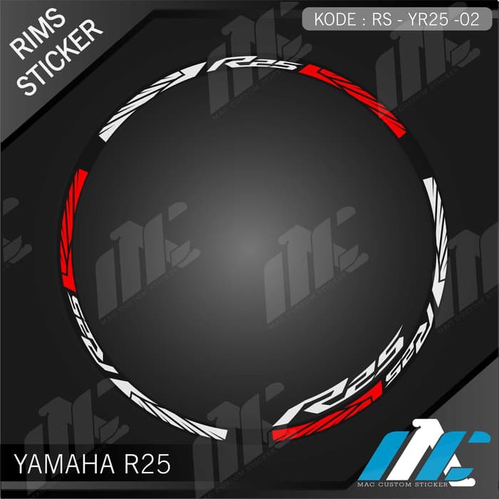 YR25 02 - LIST VELG YAMAHA R25 - STIKER STICKER LIS VELG YAMAHA R25