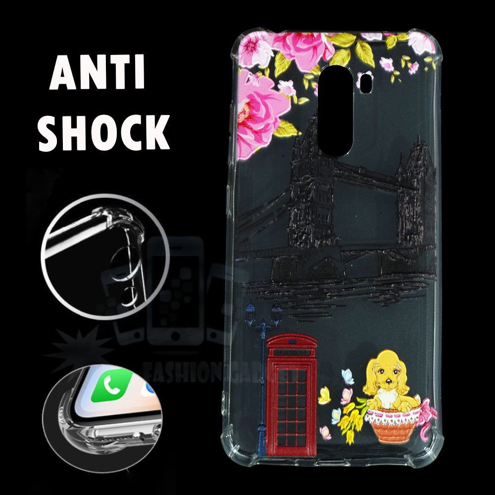 ANTI CRACK Xiaomi Pocophone F1 Case Anti Shock Poco F1 Casing Anti Crack Softcase Motif Silikon Poco