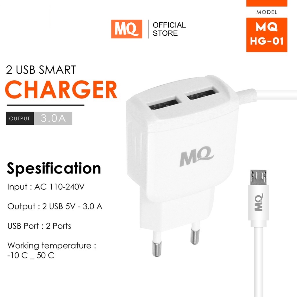 MQ Charger Fast Charging Kabel Micro Original Casan Quick Charge - Garansi 1 Tahun