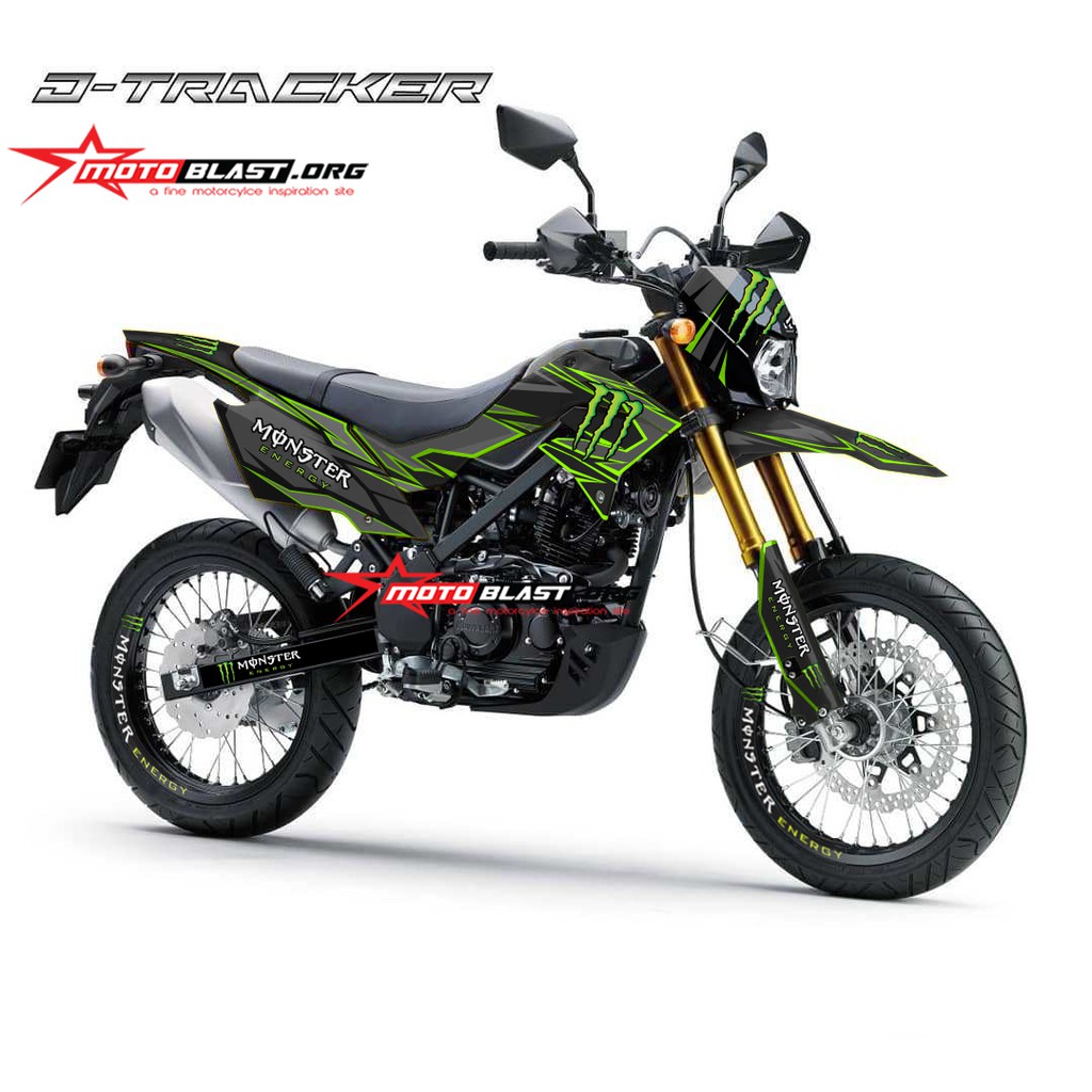 Decal Stiker Full Body Kawasaki DTracker 150 Black Monster Motoblast