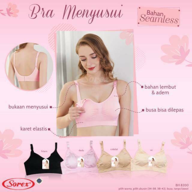 Sorex Bra Menyusui Nursing Bra Kait 3 Setara Cup B Busa Sedang Tanpa kawat seamless nyaman ibu hamil 8200-1