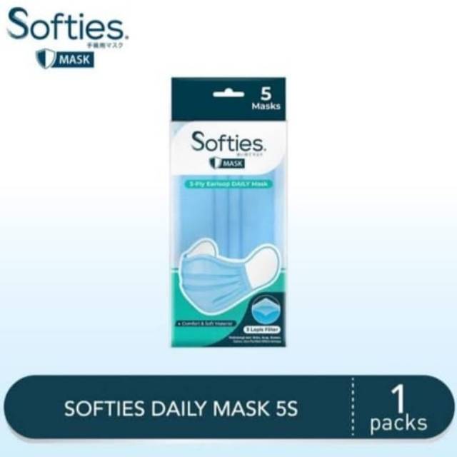 Softies Daily Mask Earloop 3ply - masker softies