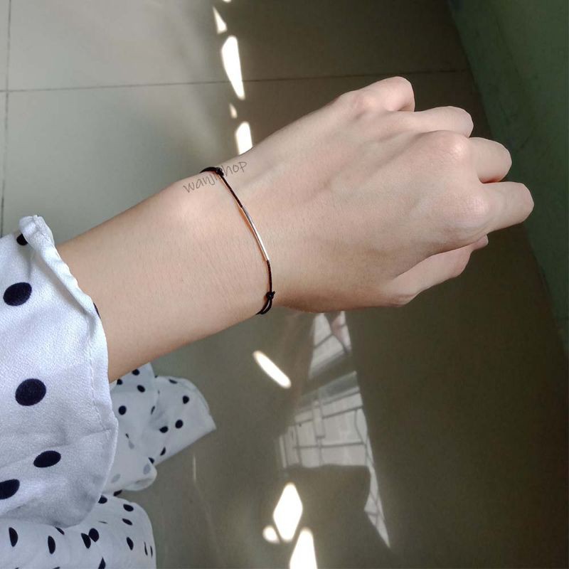 Super Simple Cute TINY GELANG THIN LONG SILVER PIPE