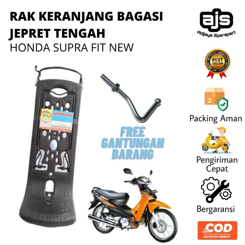 Rak Keranjang Tempat Dudukan Bagasi Box Barang Jepit Jepret Besi Plastik Tengah Motor Honda Supra Fi