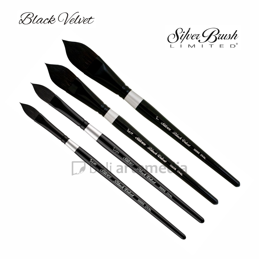 Silver Brush Black Velvet -Oval 3009S