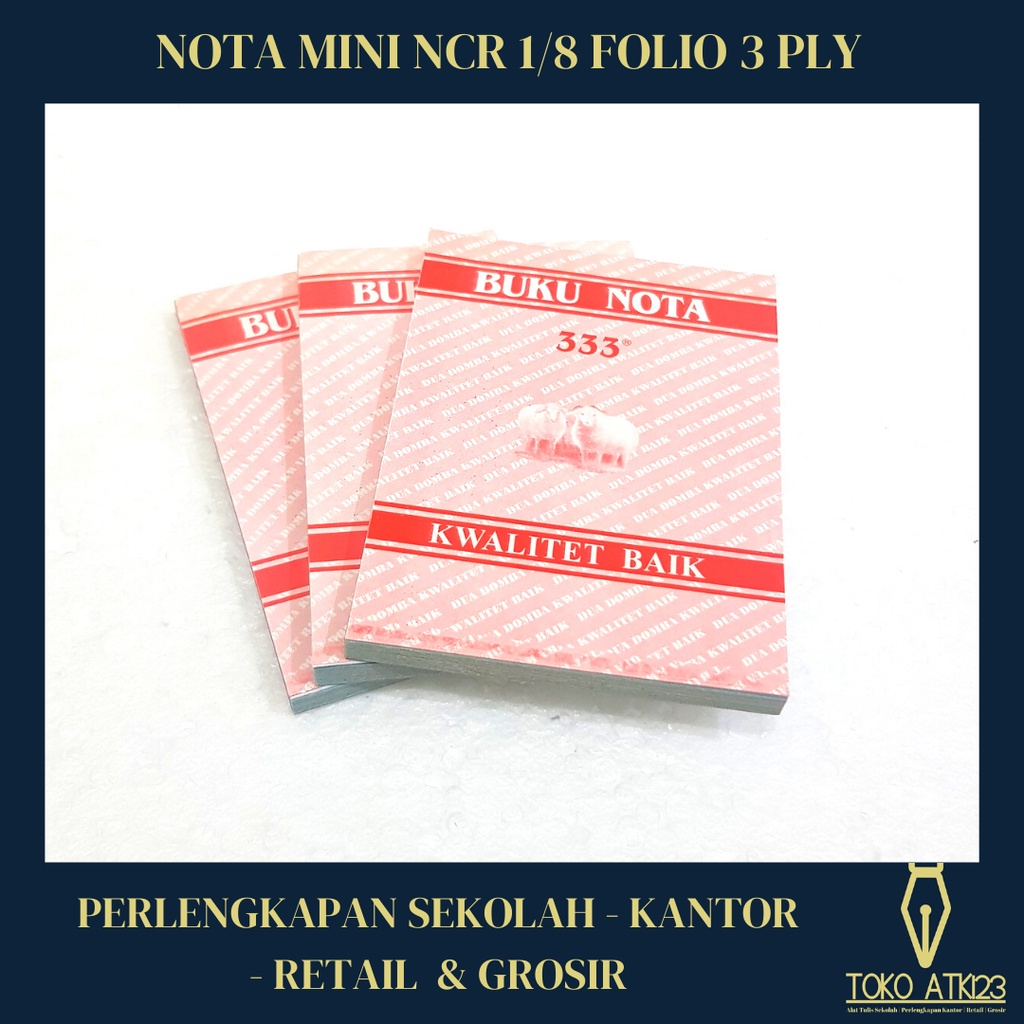 Nota Mini 3 Ply NCR Merk 333 / Rankap 3 / Putih Merah Kuning