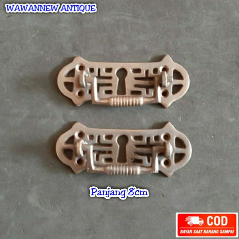 Handle / Tarikan Laci Lemari Pintu Rumah Kuningan Antik 8cm