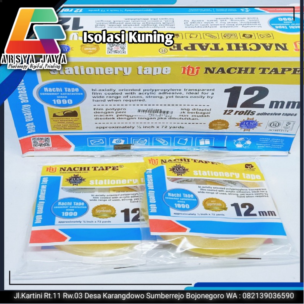 

1 ROLL ISOLASI 1/2x72 12MM KUNING