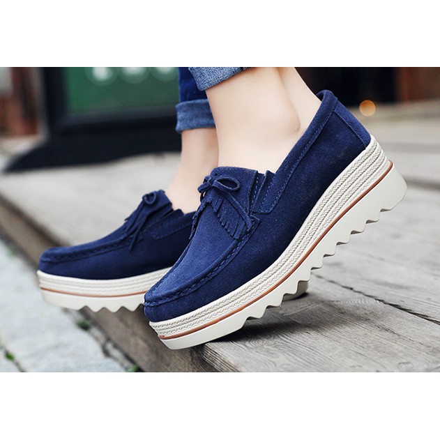 sepatu import wanita platform navy 1130