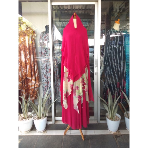 Gamis Sisesa syar'i set marun