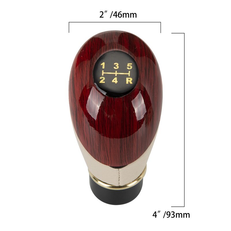 Shift Knob Universal Knop Gear Knob Kayu Type R Tuas Gigi Perseneling Transmisi Mobil Manual