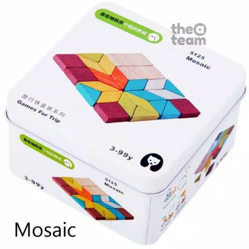 Travel Tin Box - Mosaic Wooden Toy